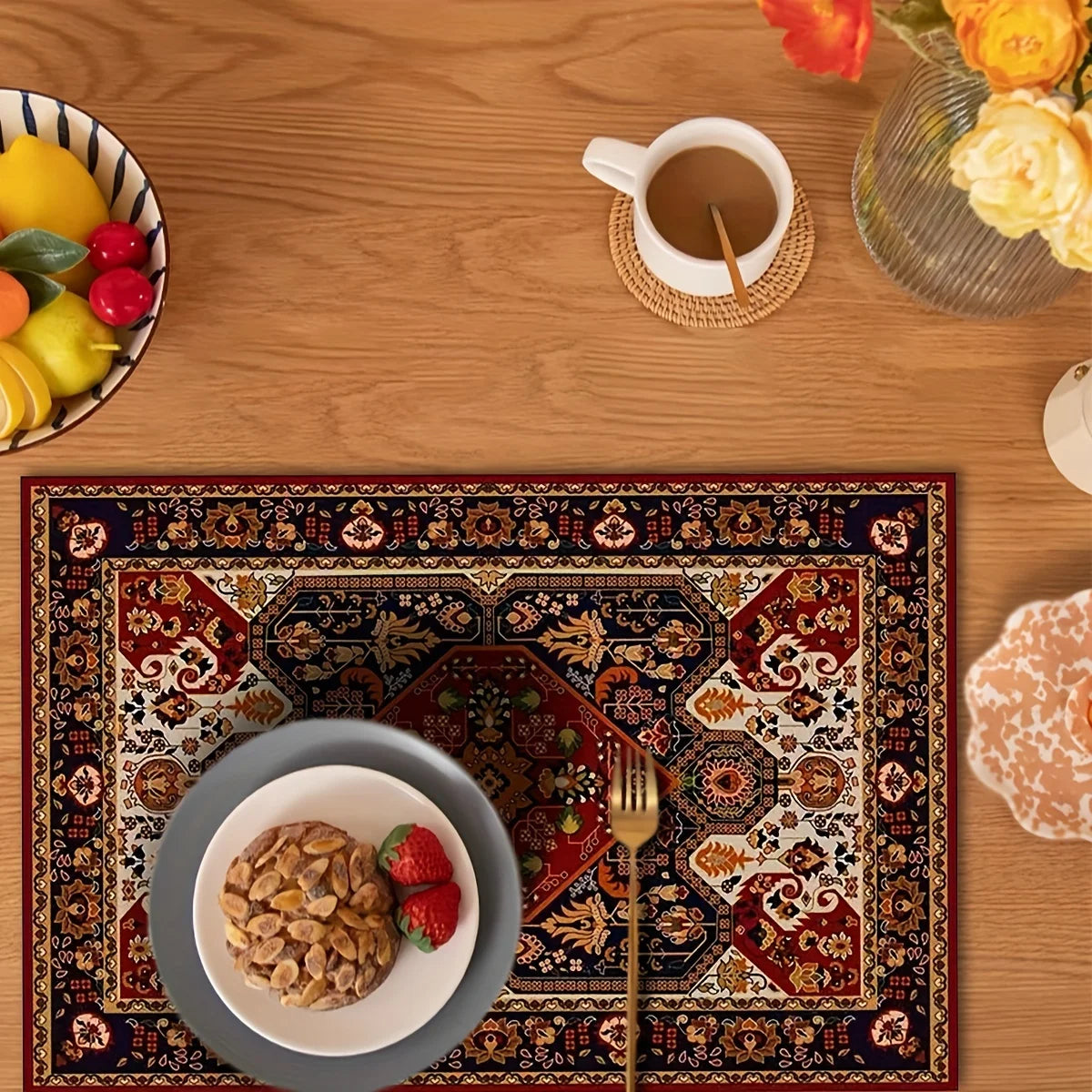 Jogo americanocom isolamento térmico, estilo boho