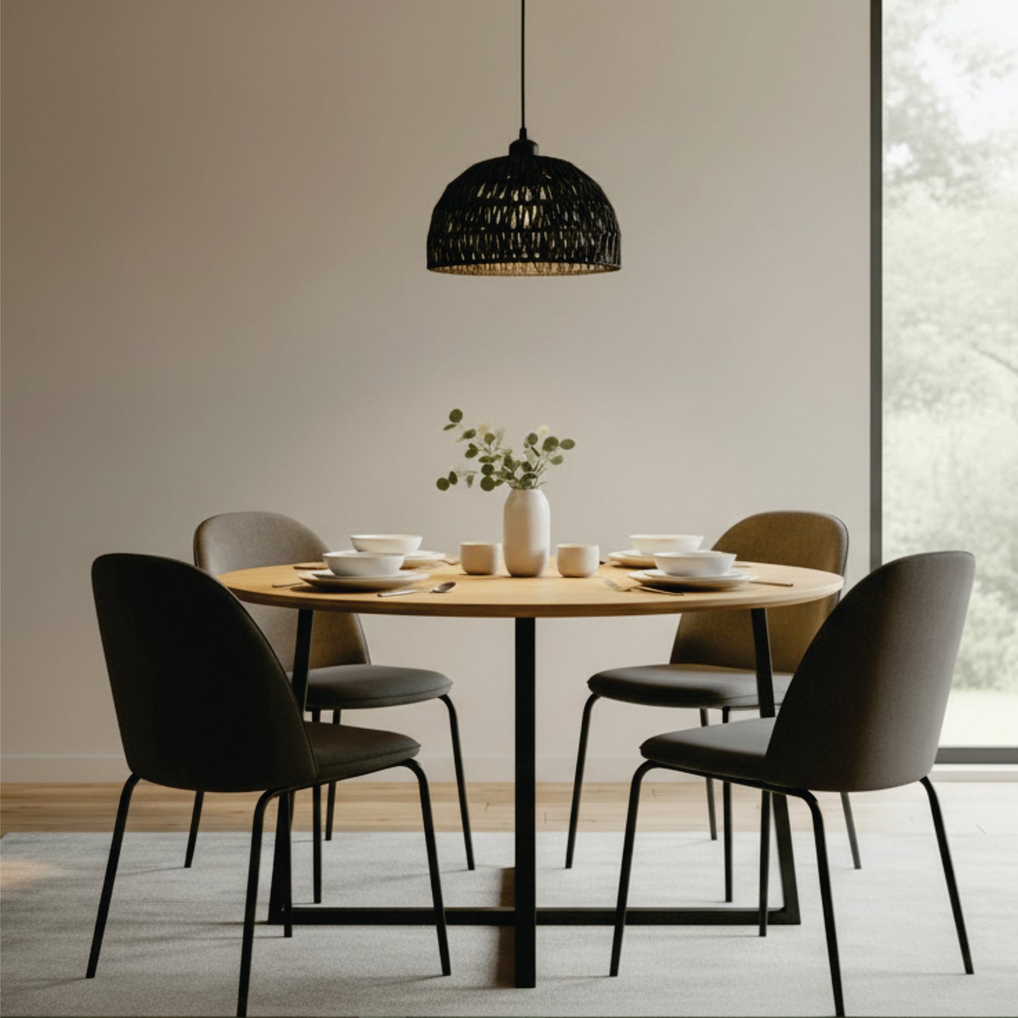 Pendente Trama Rústica Artesanal Preto