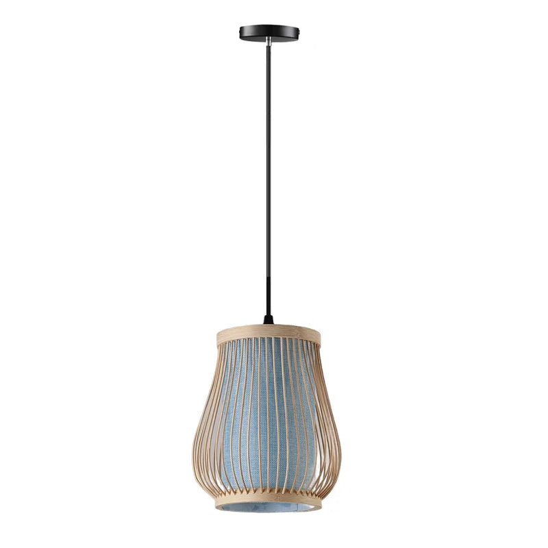Luminária Pendente Bambu Zen, trançados à mão