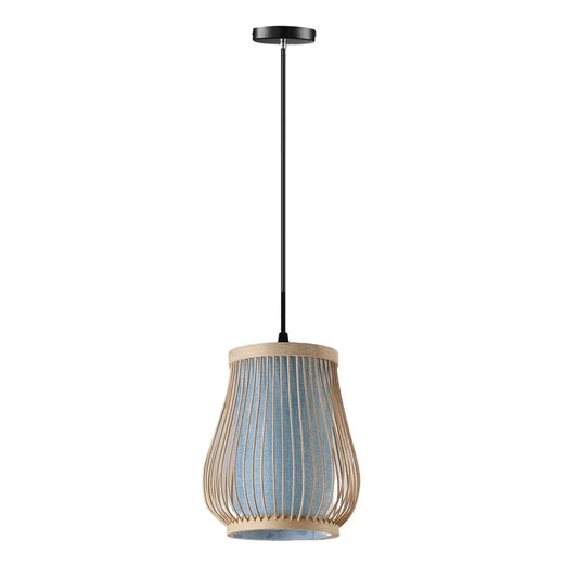Luminária Pendente Bambu Zen, trançados à mão