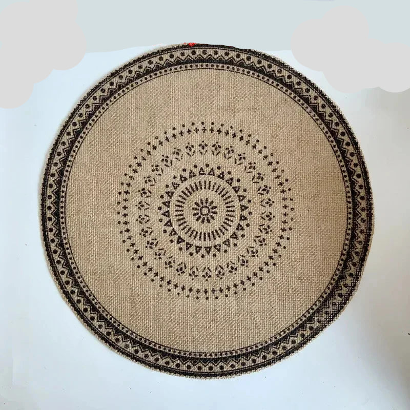 Jogo americano redondo em fibra vegetal antiderrapante para mesa (38cm) Coleção Bohemian