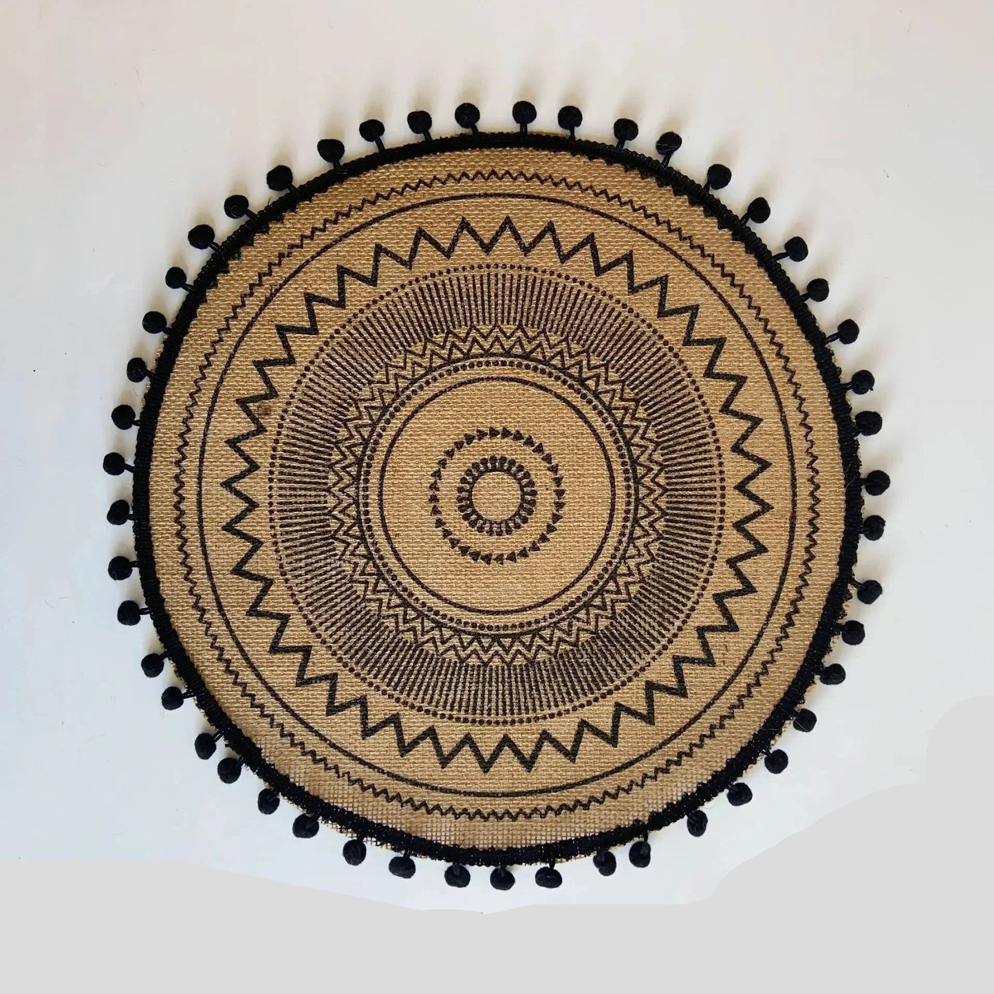 Jogo americano redondo em fibra vegetal antiderrapante para mesa (38cm) Coleção Bohemian