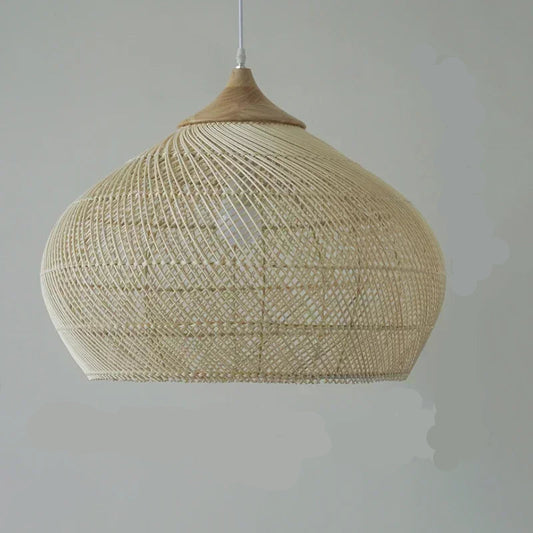 Luminária pendente Wabi Sabi feita à mão em rattan (50cm)