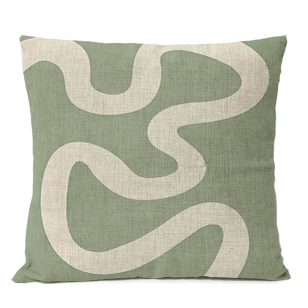 Capa de almofada floral com folhas geométricas boho, decoração para casa, lua, sol, flores, linho