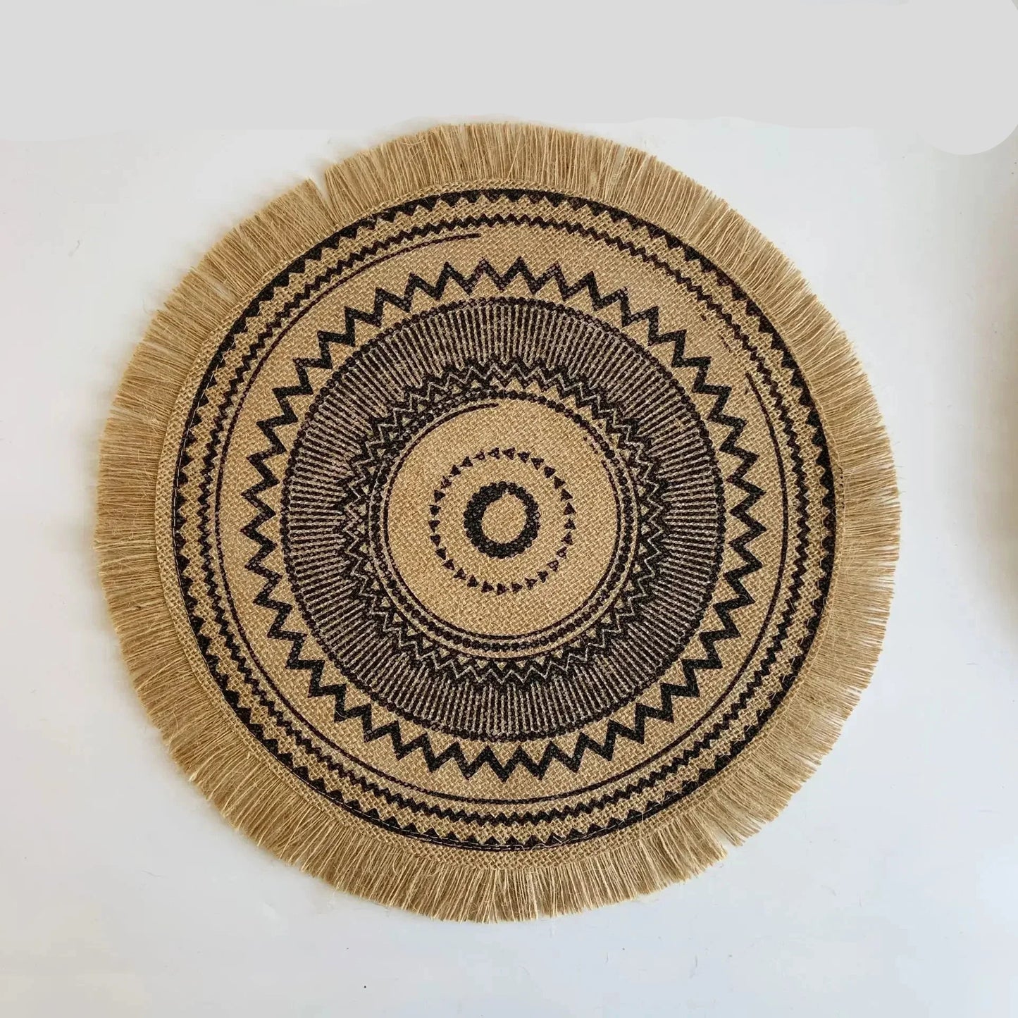 Jogo americano redondo em fibra vegetal antiderrapante para mesa (38cm) Coleção Bohemian