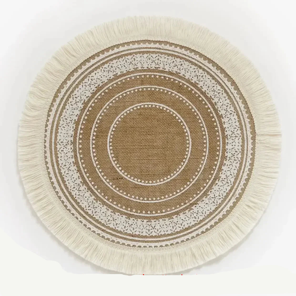 Jogo americano redondo em fibra vegetal antiderrapante para mesa (38cm) Coleção Bohemian