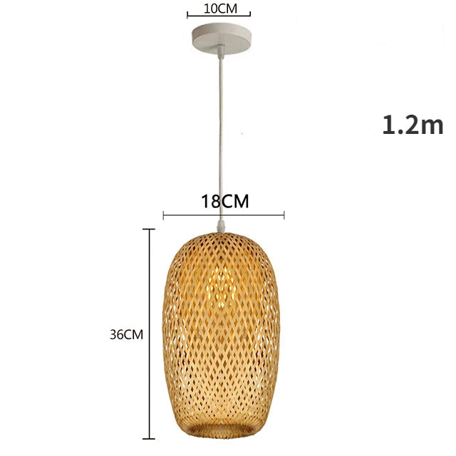 Luminária pendente de vime, trançados à mão