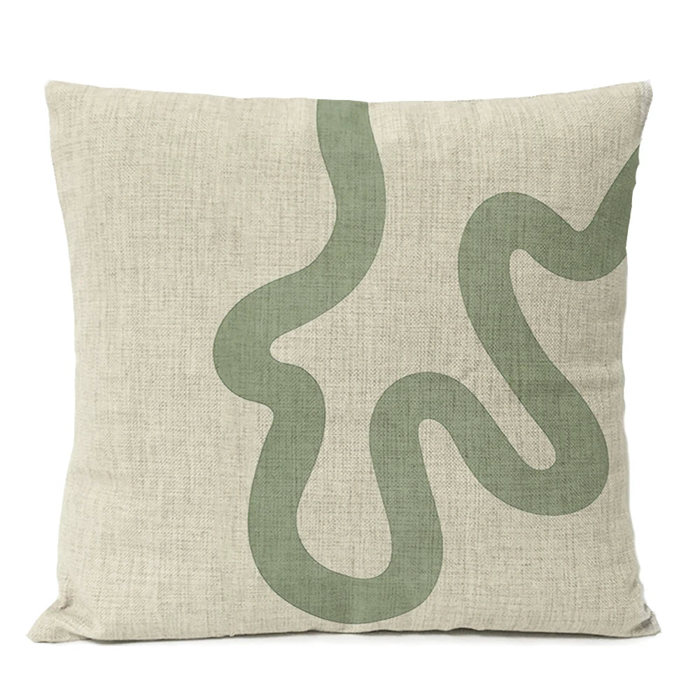 Capa de almofada floral com folhas geométricas boho, decoração para casa, lua, sol, flores, linho