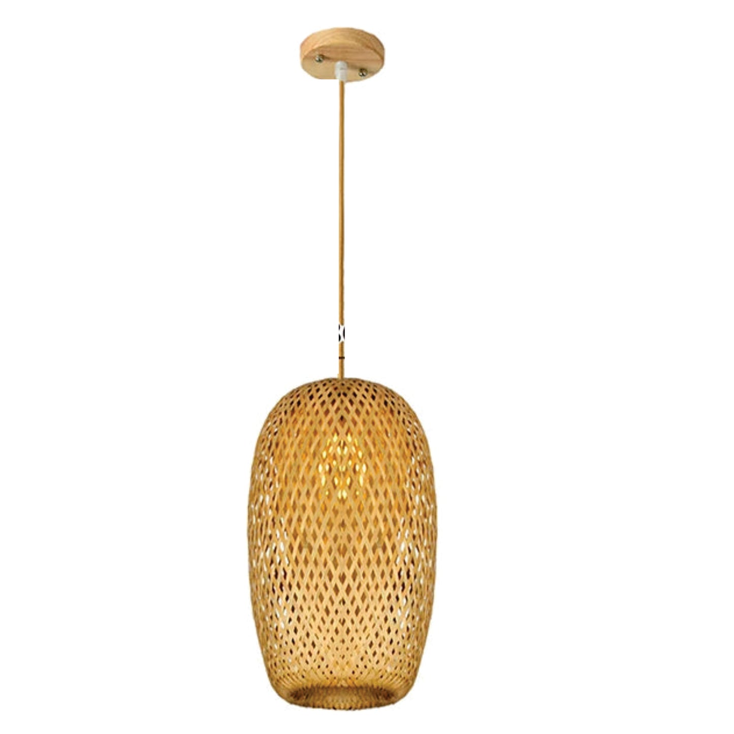 Luminária pendente de vime, trançados à mão